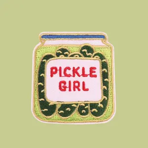 Custom Patches Embroidered, Pickle Girl Themed Sewing Supply Embroidery Patch