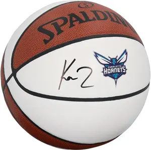Kon Knueppel Charlotte Hornets Autographed Spalding White Panel Basketball - Fanatics Authentic Certified