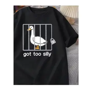 Silly Goose T-Shirt, Funny Cotton Tee, Unisex Got Too Silly Print RG6