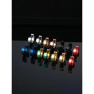 Punk Style Stainless Steel Hoop Earrings (7 Pairs), Fashion Jewelry for Party, Daily Clothing Decor, Trendy All-match & Exquisite Jewelry for Birthday Gift