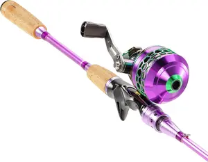 Souagyilang Spincast Fishing Rod Reel Combo,2 Pieces Medium Heavy Pole with Super Smooth Reel Trouble-Free Push-Button  Casting Design