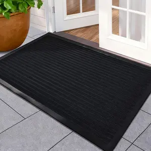 Simple Striped Kitchen Rubber Mat, Non-Slip Absorbent Washable, Machine Washable Mat, Dining Room Door Mat, Bathroom Anti-Slip Rug, Minimalist Style, Modern Indoor Rug