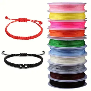 1 roll nylon rope set - Chinese knot for DIY jewelry making, inelastic beaded rope for bracelets, necklaces, anklets Red black jewelry string diy bracelet necklace jewelry wire Beading Making