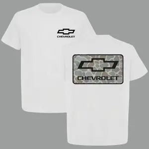Chevrolet Camo Logo T-Shirt – Classic Chevy Bowtie Tee for Truck Lovers, Camo Flag Patch Shirt, Patriotic Auto Gift