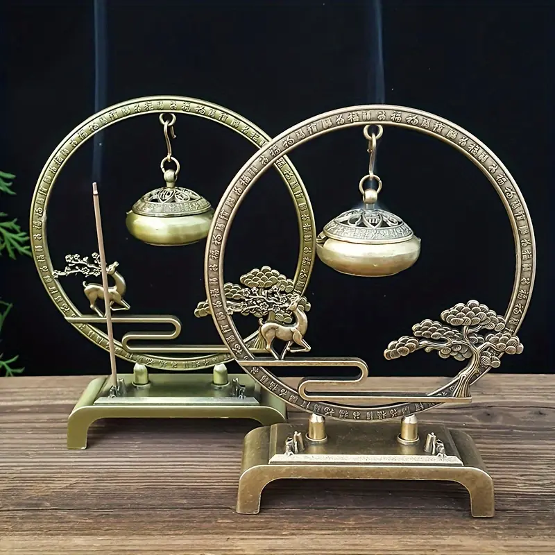 Fortune, Wealth, Longevity Incense Burner, Ruyi Hanging Incense Burner, Sandalwood, Indoor Hanging Incense Burner Ornament Scent Aroma Perfume Scented Fragrance Metal Brushed