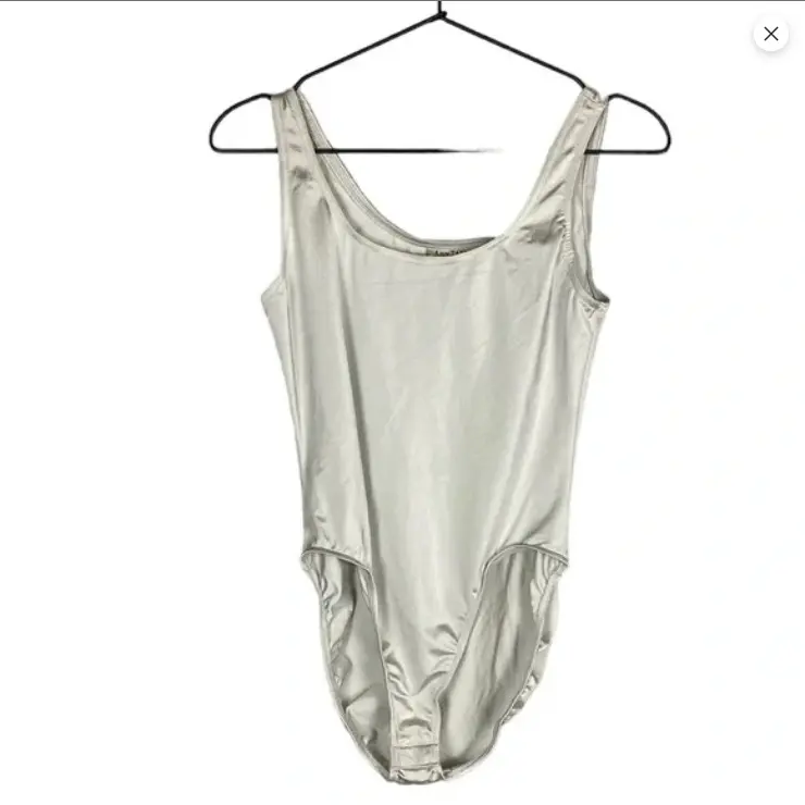 Vintage Silver Metallic Ann Taylor Bodysuit Size M