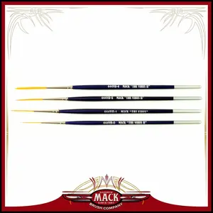 Set of 4 Size 0-4 Series 444VII Scrolling Script Pinstriping Brush with Soft Golden Synthetic Hair