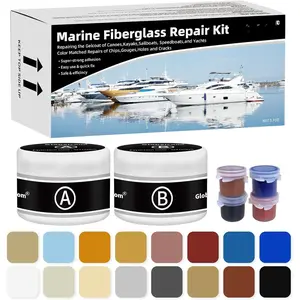 Fiberglass Boat Repair Kit, Gel Coat Repair Kit for , Marine Fiberglass Repair Kit for , Epoxy Filler for , Fiberglass Repair Kit Fix Holes Chips Pit Cracks (Color Match)