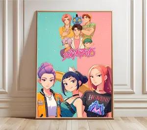 K-Pop Huntrix Poster, Demon hunters, Sajaboys Kpop Anime Wall art print- Digital Download