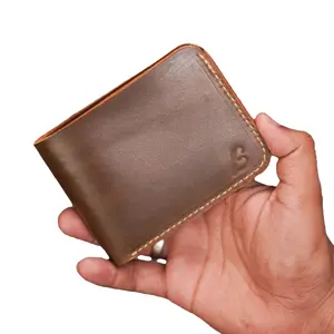 Men's Handmade Full Grain Leather Wallet Slim Bifold Compact & Durable Genuine Leather Card Holder for Everyday Use Stylish Fits Front Pocket Ideal Gift for Him Brown Color