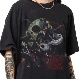 Nightmare Before Christmas Graphic Tee for Movie Fans L5X