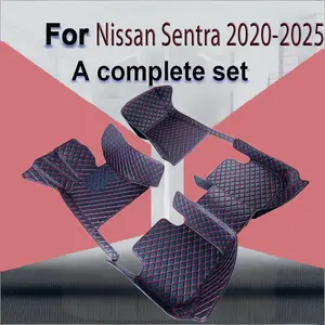LHD 3PSC full coverage Luxury car floor mats,for Nissan Sentra 2020-2025 easy to clean, suitable for cars, fully covered design, all season universal floor mat, in car care, premium floor mat, custom fit floor mat, seamless fit design, premium PU leather