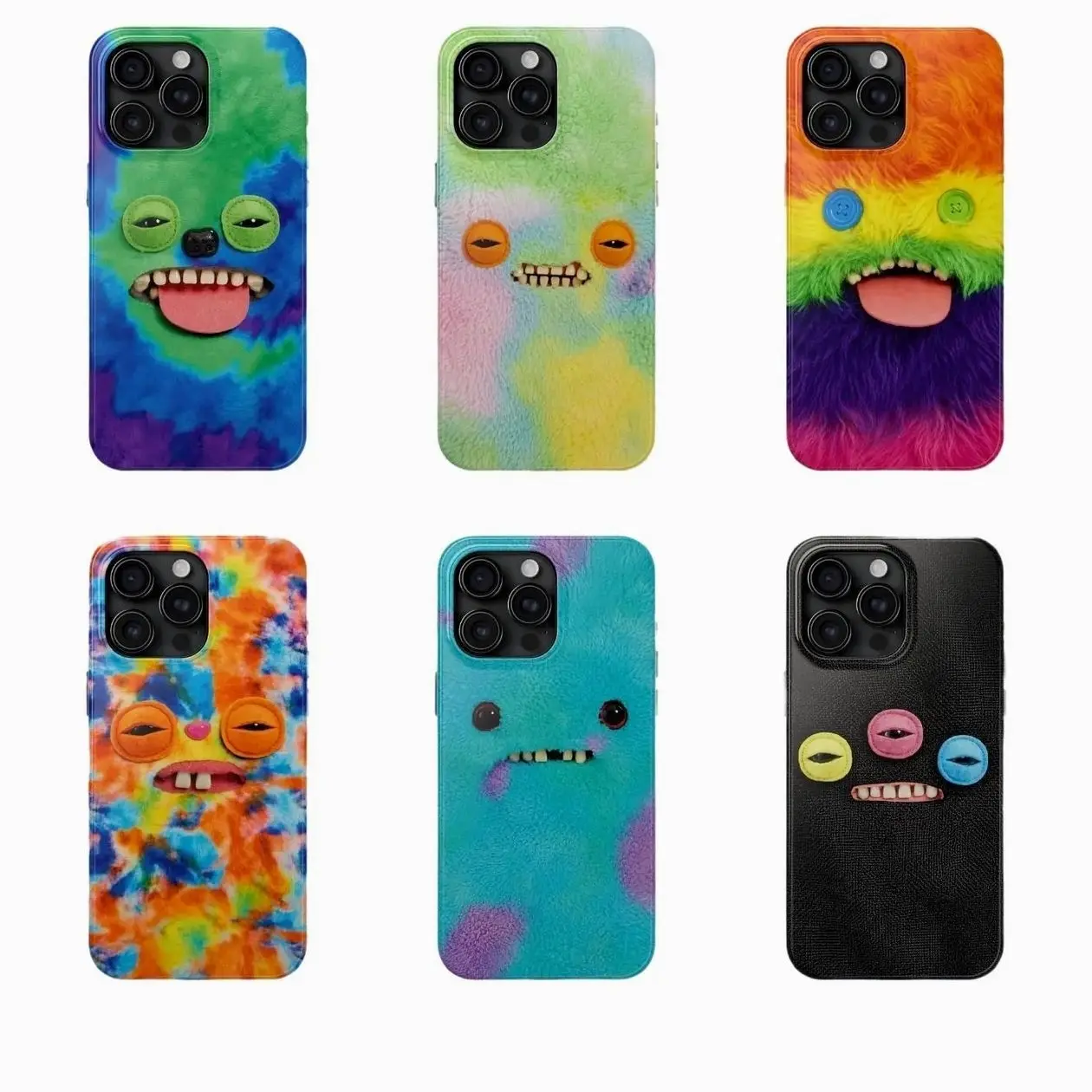 Funny Ugly Monster Phone Case, Fuggler Inspired Colorful Plush Creature Case Cover for iPhone 17, X, 11, 12, 13, 14, 15, 16 Series & Galaxy Series