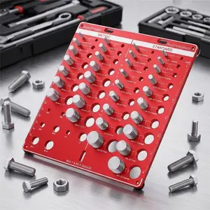 34-Piece Professional Metric & Imperial Thread Gauge Set, Precision Pitch Measuring Tool, Portable Caliper for Mechanical Repairs, Nut & Bolt Identifier, Durable Thread Inspector for DIY & Automotive Use