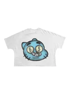 Women's Cartoon Print Round Neck Tee, Fashion Casual Crew Neck T-Shirt for Daily Holiday Vacation Outdoor Wear, Ladies Clothes for Summer