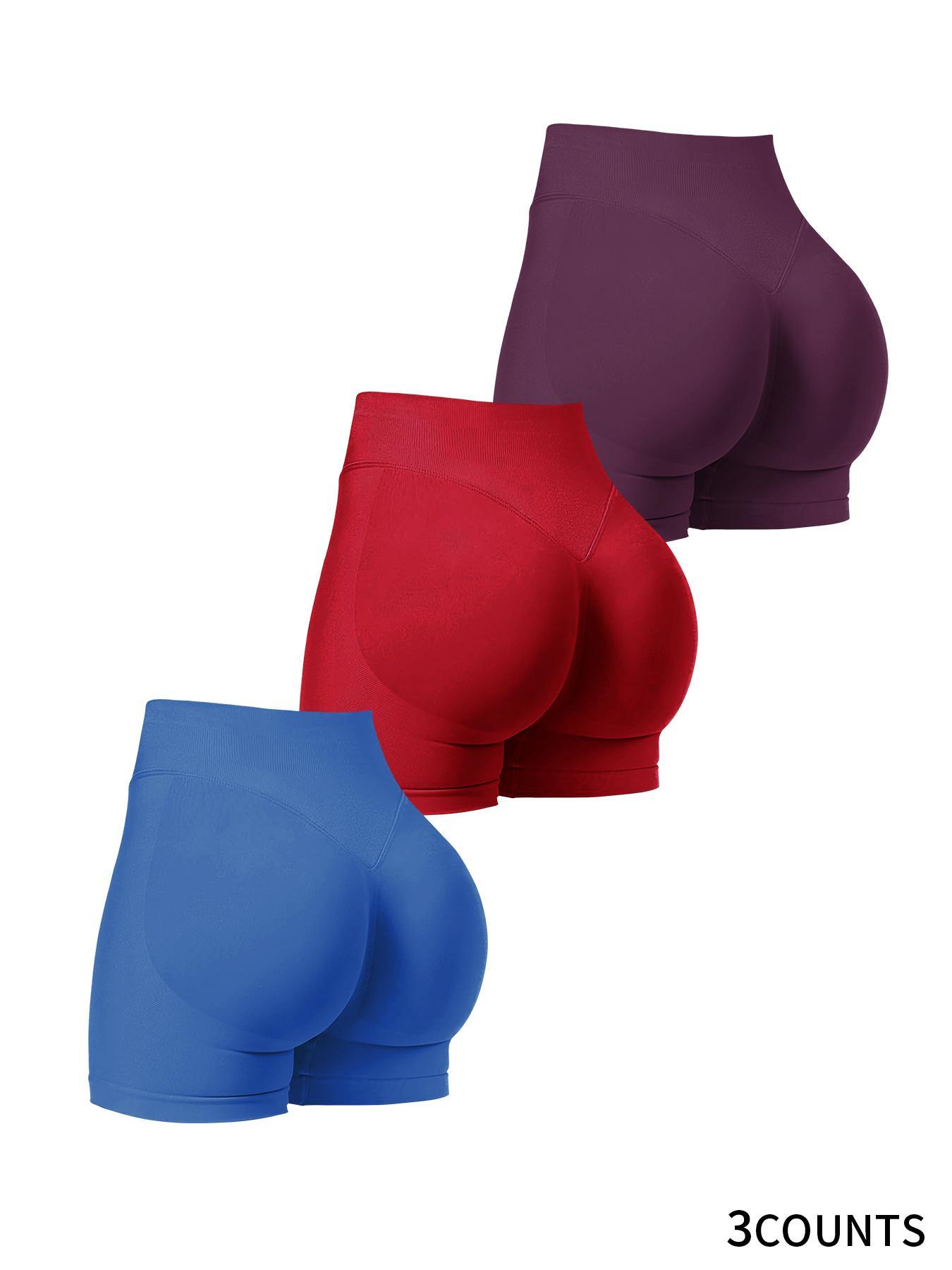 Women's Solid Color Seamless Sports Shorts, Breathable Comfortable Skinny Shorts for Yoga Gym Workout Running, Ladies Sportswear for All Seasons, Gym Clothing