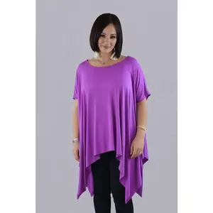 Cherish Poncho T Shirt Top - Plum
