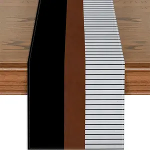 Striped Pattern Table Runner, Durable Kitchen Dining Decor, Table Decoration Supplies for Home Party, Vanity Decor Accessories