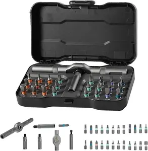24 in 1 Dly Screwdriver Set Magnetic Compact and Portable Ratchet Screwdriver, Mini Screwdriver Set, Ratcheting Allen Wrench Set, Removable Self-Assembly Precisio for Pc Mobile Bicycle (Black) repair work autorepair kit Tool Set with Case :
