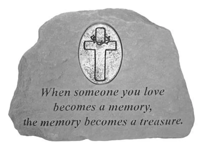 9055 When Someone You Love Memorial Stone with Oval Cross