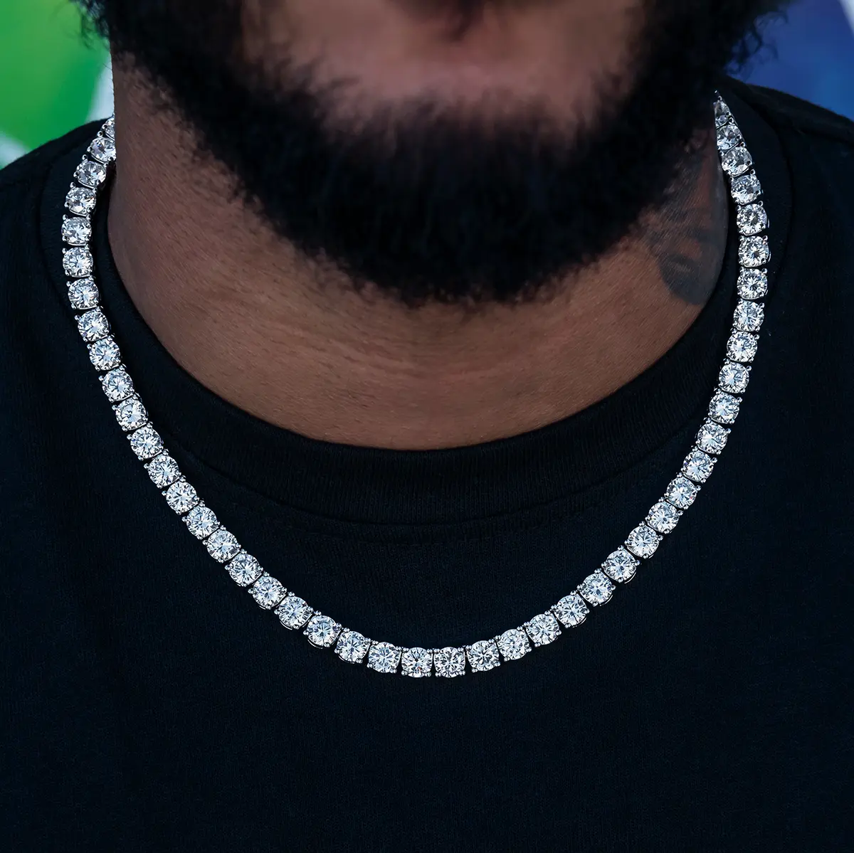 GLD Diamond Tennis Chain in White Gold- 7mm #tiktokshopsummersale GLD Diamond Tennis Chain in White Gold- 7mm #tiktokshopsummersale