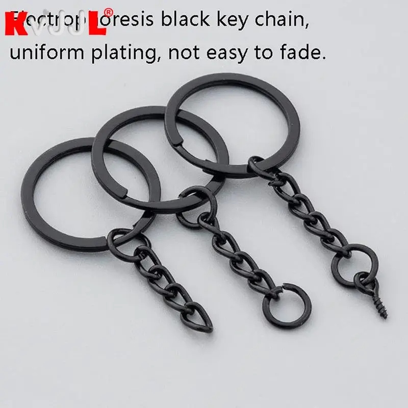 10Pcs/lot Black 25mm Keyring Lobster Chain Key Chain DIY Bag Keychain Jewelry Making Accessories