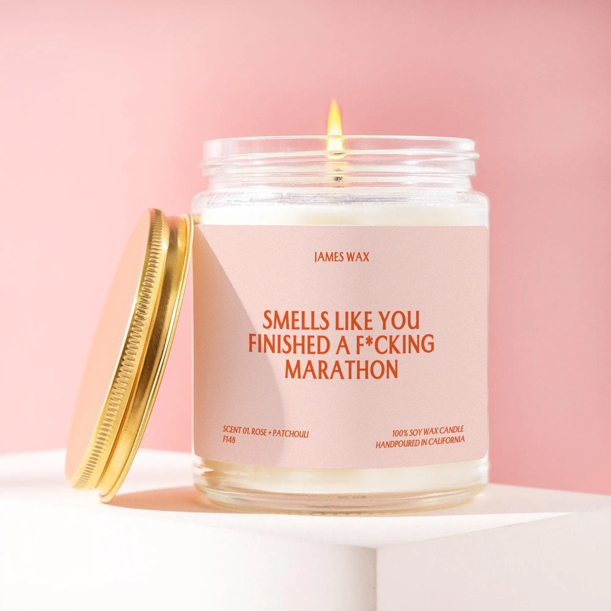 Marathon Finish Soy Candle - Funny Custom Marathon Runner Candle, Personalized Fitness Gift, Athlete Celebration Gift