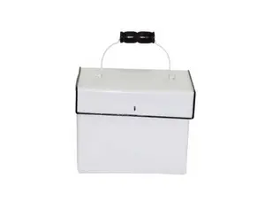 White Enamel Recipe Box  