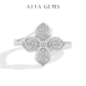 ATTAGEMS D VVS1 Color Luxury 925 Sterling Silver Synthetic Moissanite Ring for Women Engagement Wedding Party Fine Jewelry Luxury Holiday Gift R280