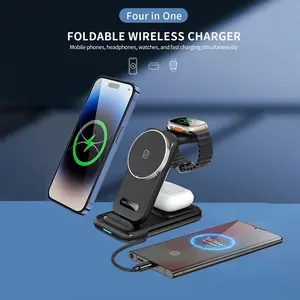 4-In-1 Wireless Charger Stand, Compatible with iPhone 17/16/15/14/13/12 Series, Samsung Apple Watch, AirPods 2/3/4 Pro