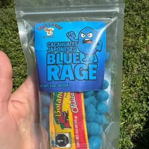 Cacahuate Japonés Blue Rage (Blue Heat) | 140g | Cheleando Botanas | Mexican Snack