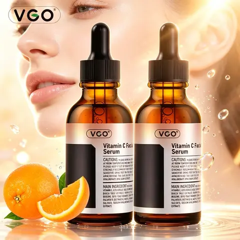 【Buy 30ml VC Serum Get 1 60ml Free】VGO Vitamin C Facial Serum Essence - Radiant & Gentle Cleanser for All Skin Types - 30ml/60ml - Moisturizing & Comforting Daily Skincare Solution Moisture Cleansing Hydrate Hydrating, Moisturizer, Radiance