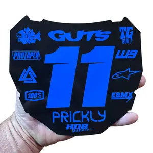 ODI Style Front Number Plate Decal — 11 Logo — Blue