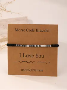 Morse Code I Love You Couple Bracelets Set, 1 Pair or 2 Pairs, Gift Card Included, Perfect for Romantic Occasions