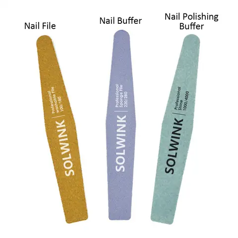 SOLWINK Unisex Washable Manicure Tools Set - Sponge Buffers, Polishing Strips, Complete Nail Care Kit with Ease of Use, Durability for Adults