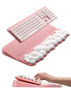 Vaydeer Wrist Rest and Keyboard Stand, Ergonomic Cloud Keyboard Riser Holder Lifter Tilted Wrist Cushion for Desk, Palm Hand Typing for Office Home Gaming, Soft Memory Foam, Office Desk Accessories for Work, Office Girly Desk Accessories, SummerVibes
