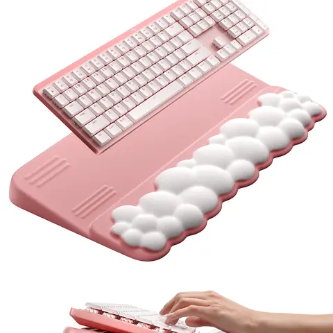 Vaydeer Ergonomic Cloud Wrist Rest & Adjustable PC Stand Keyboard - Soft Breathable Memory Foam, Non-Slip Silicone Base, Personalized Support, Improves Circulation, Gaming Accessories, PC Accessories, Custom Keyboard Setup for Office Workers