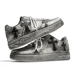 2025AutumnMen'sBreathablePlatformSneakersforSkateboardingTrainingCasualFootwear