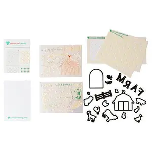 Crafts & Sewing Diamond Press Farm Life Stamp, Die and Stencil Set