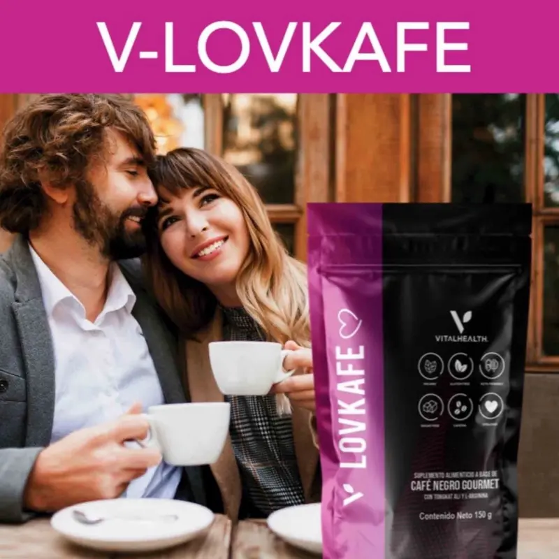 V-LOVKAFE LoveKafe de VitalHealth Café Gourmet con Ingredientes Naturales 190g - Coffee Beverage with Natural Ingredients