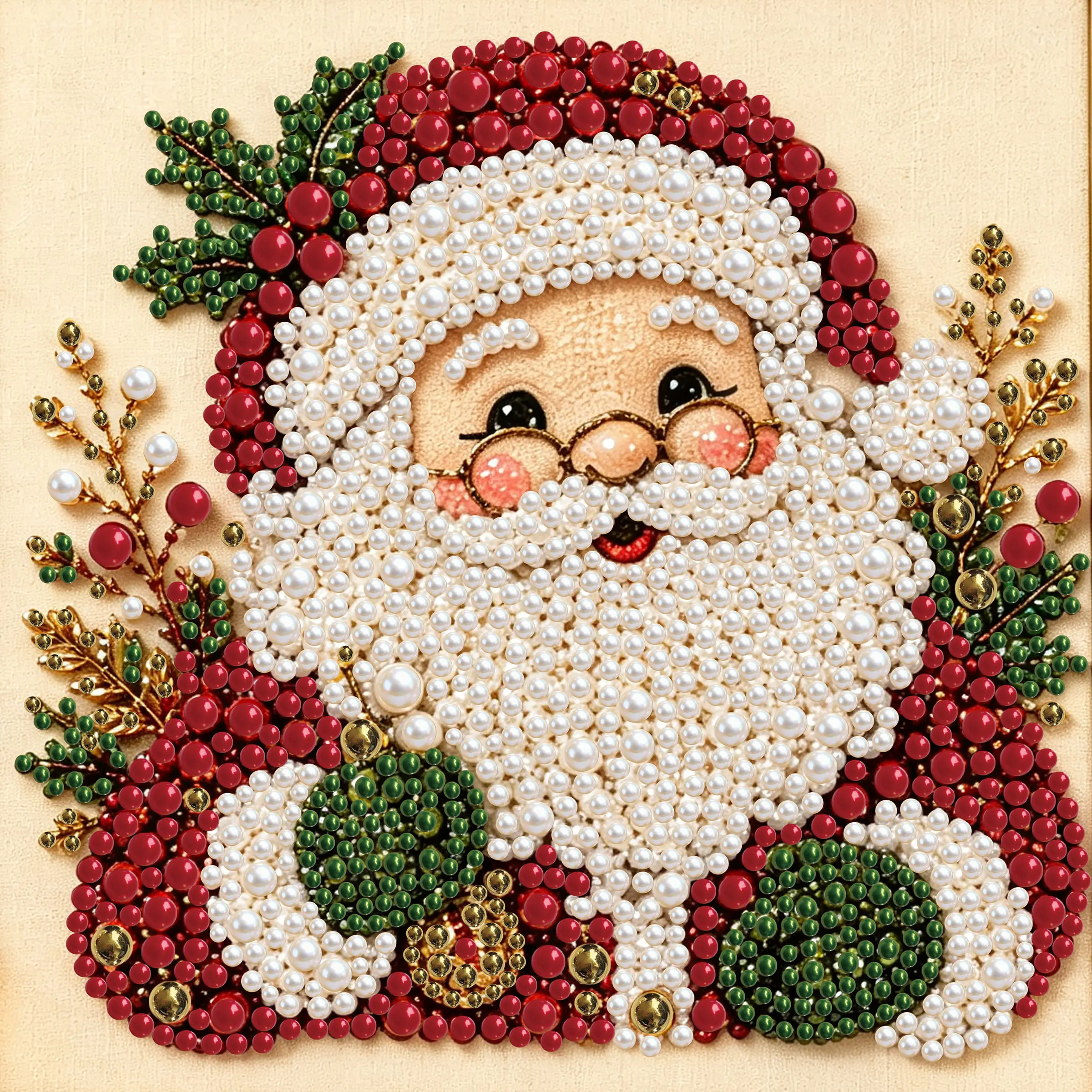 Santa Claus Pearl Painting Kit for Adults,Diamond Art Kits for Beginner,Christmas Diamond Painting Kit, Pearl Art Kit,Gem Painting,Diy Craft Kits,Special Diamond Mosaic Kits,Diamond Dots,12x12inch