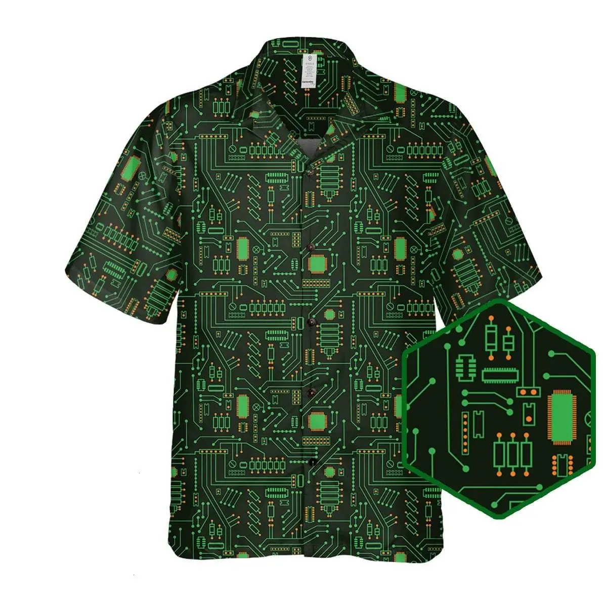 Computer Circuit Board Hawaiian Shirt, Coder Gift, Progammer IT Nerd Shirt
