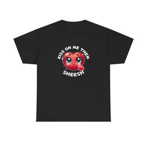 Kiss On Me Black Unisex Heavy Cotton Tee