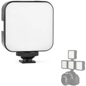 Mini LED Video Light with 3 Cold Shoe Mounts LED Bulbs Vlog Photo Fill Light Dimmable High Power Panel Video Light for DJI OSMO Sony A6400 A6300 Canon DSLR Cameras