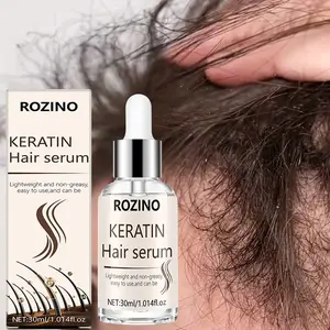 Rozino Keratin Hair Serum 30ML, Lightweight No-Oil Formula with Jojoba, Strengthen, Smooth, Moisture & Repair Damaged Dry Frizzy Hair, Daily Hair Care Essential with Dropper