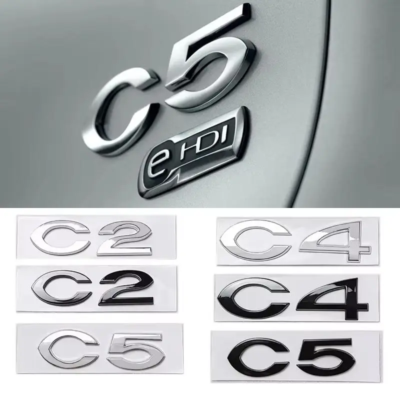 C2 C4 C5 Logo ABS 3D Car Rear Trunk Badge Sticker Styling for Citroen Brand Emblem Auto Body Decals Auto Modified Accessories