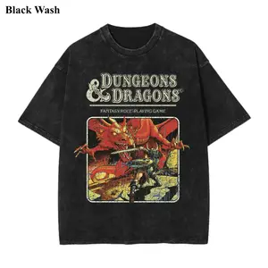 Dungeons & Dragons 1974 Vintage Wash Tee, Dungeons & Dragons T-shirt, Game Graphic Tees, Unisex Shirt, Game Gift For Fan, Menswear Womenswear Crew Neck Oversize Fit Heavy Cotton Y2K Grunge