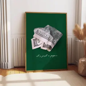 Dollar Bill Wall Art, Old Money Aesthetic Poster, Financial Motivation Print, Minimalist Office Decor, Wealth Mindset Artwork, Accountant Gift, Money Quote Wall Art