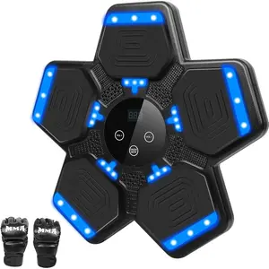 Smart Music Boxing Game Kids: Bluetooth Wall Mounted Punching Pad with 5 Hitting Targets - Family Indoor Activity Fitness - Ages 6-12 Boys Girls Birthday Gifts Including Boxing Gloves