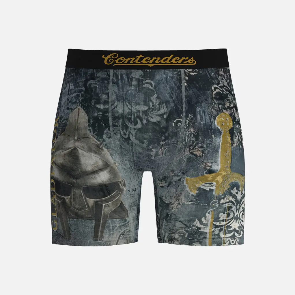 Contenders Warrior-Inspired Men's Boxer Briefs - Polyester-Spandex Underwear with Ride Control for Athletes